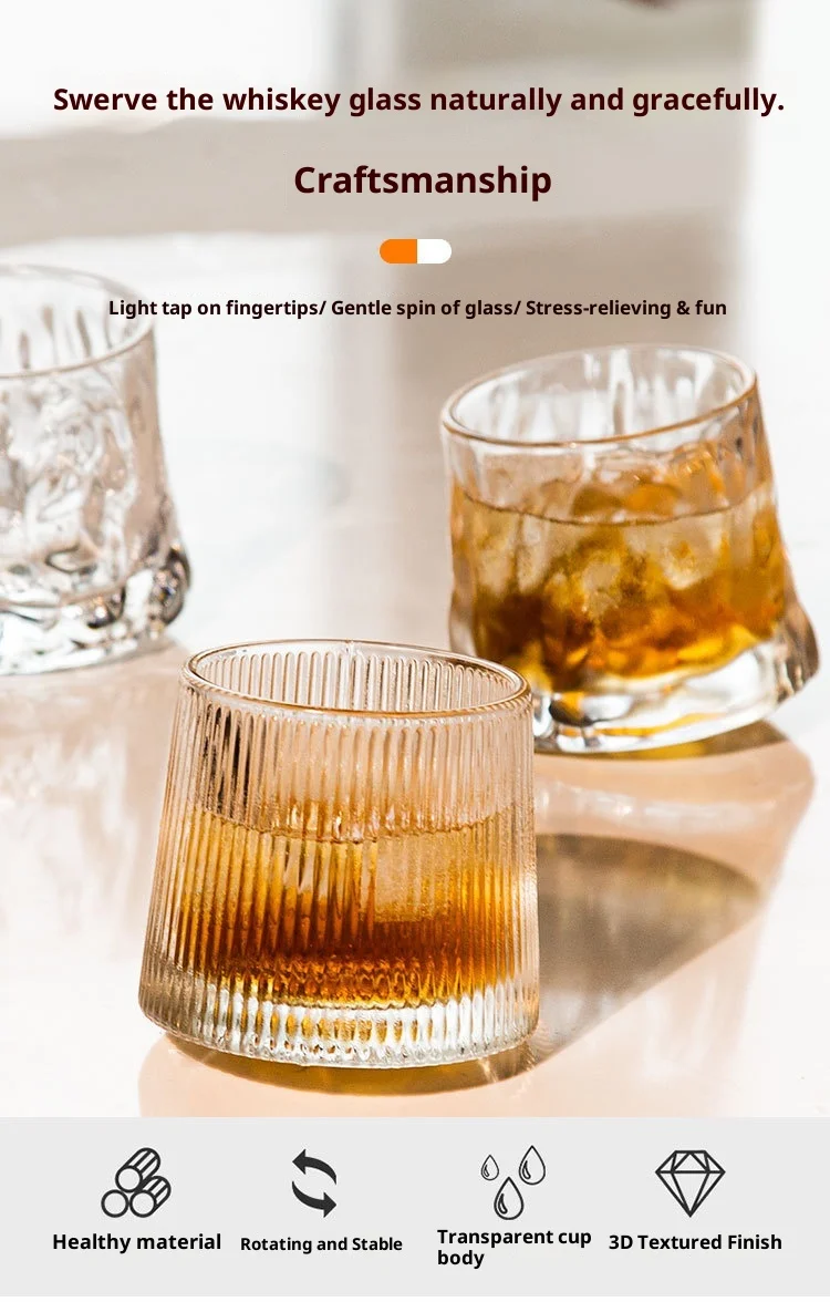 

Whiskey Glass Same High-End Style Tumbler Beer Glass Foreign Wine Glass Revolving Water Glass