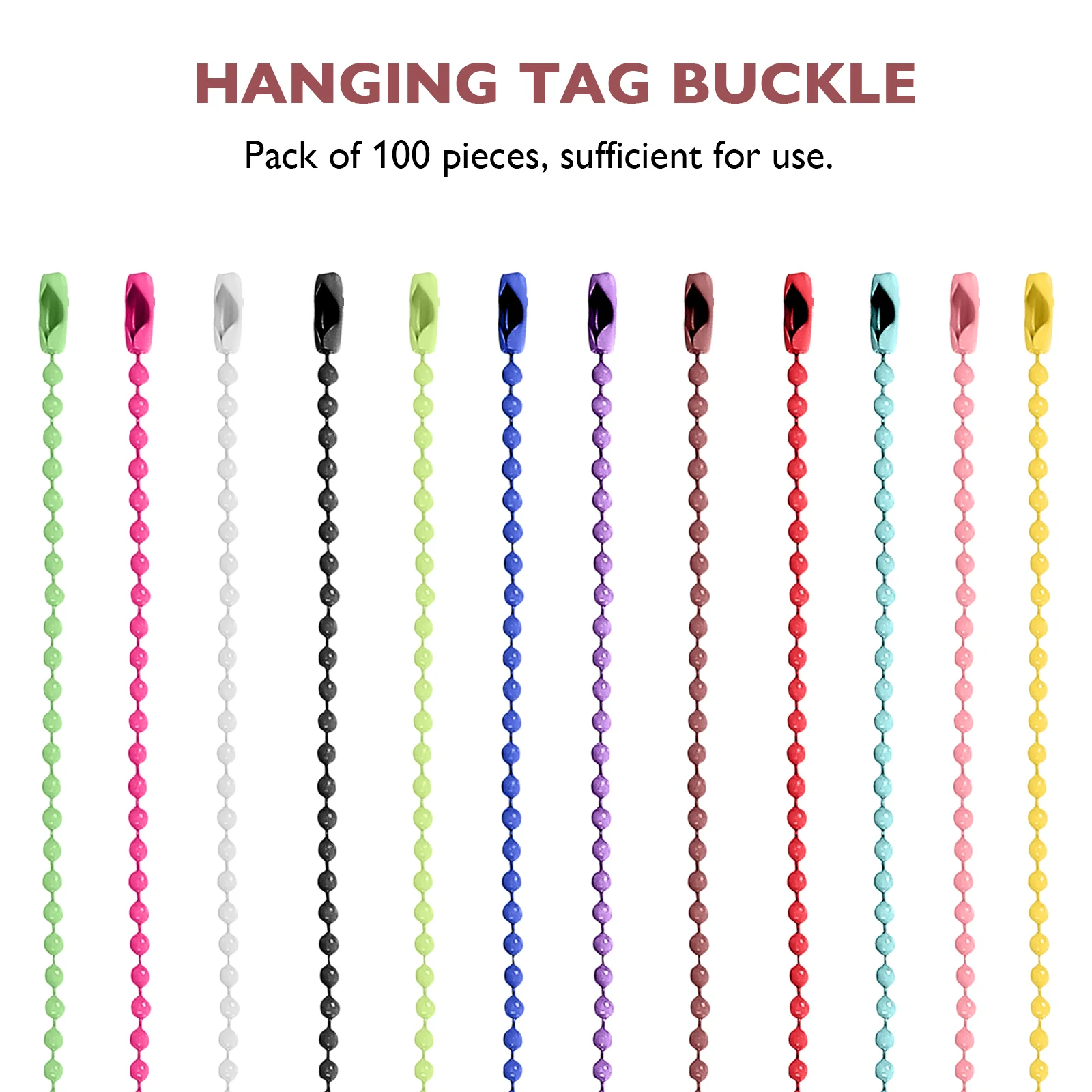 

100pcs Bead Chain Buckle 2 4mm x 12cm 2 0mm x 10cm Keychain Supplies Dog Tag Chains Jewelry Findings Craft Bulk Iron Ball Beads