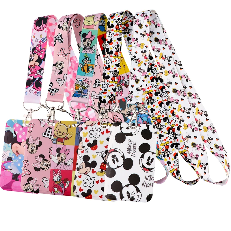 

D1044 Mickey Minnie Strap Lanyard for Keys Keychain Badge Holder ID Credit Card Pass Hang Lariat Mobile Phone Charm Accessories