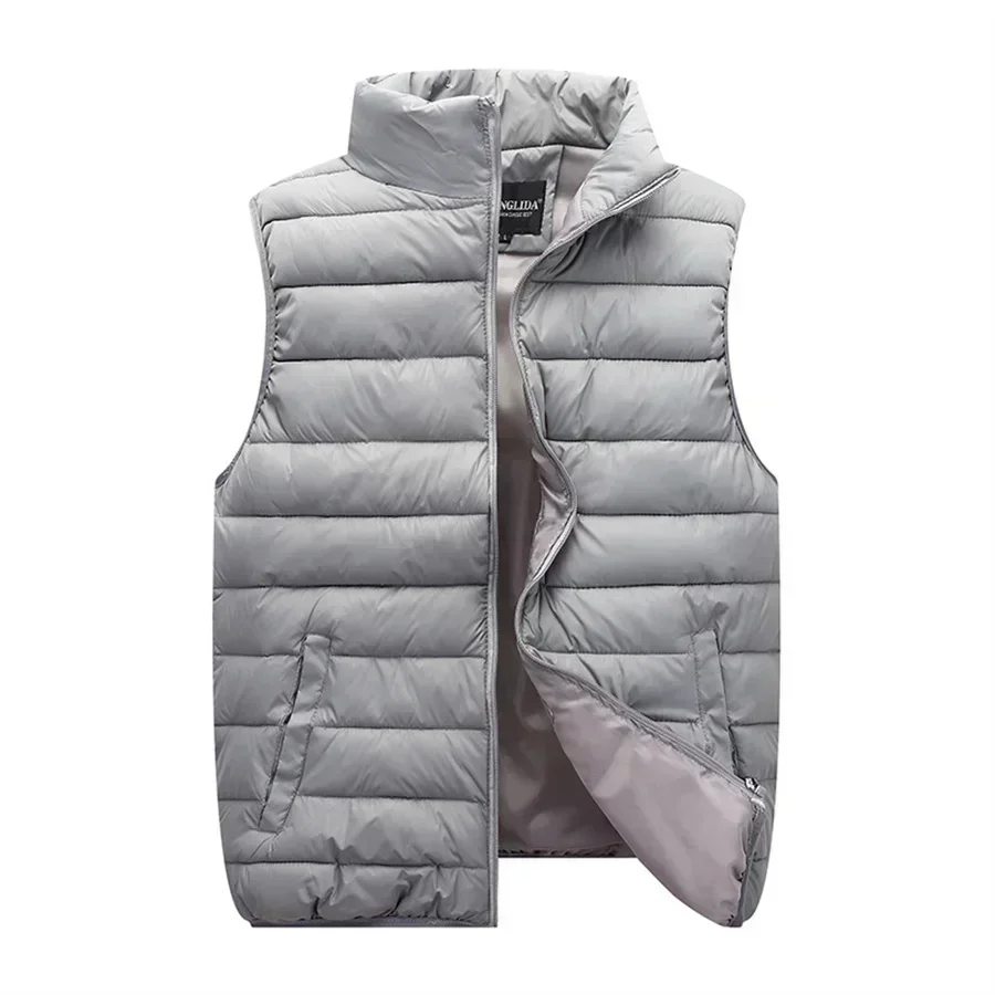 Men's Sleeveless Jacket Casual Lightweight Warm Thicken Padded Vest Autumn Winter Outdoor Work Wear Waistcoat Male Clothes