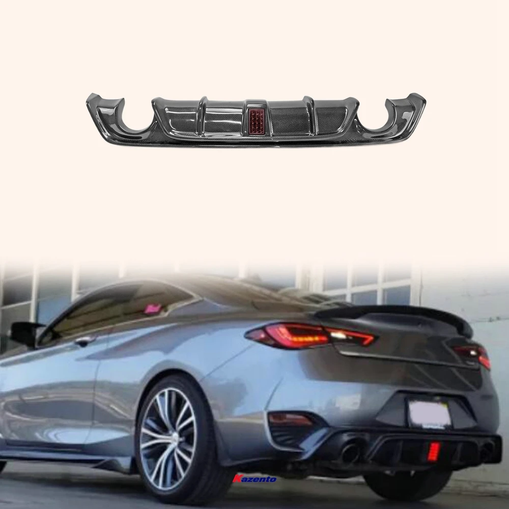 

For Infiniti Q60 CV37 17 Onwards V Type Carbon Fiber Rear Bumper Lip Diffuser