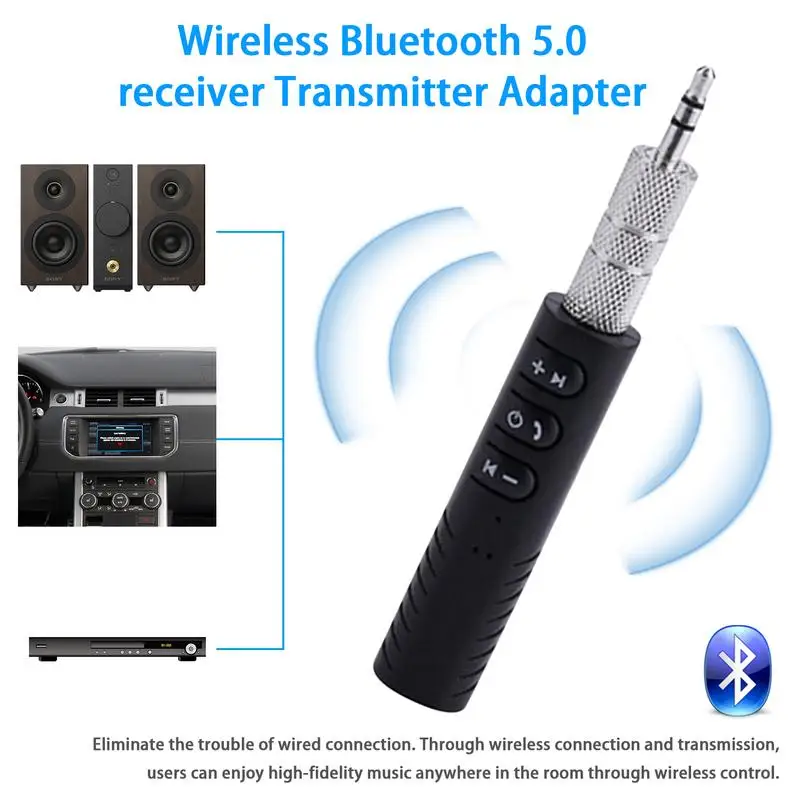 Wireless Bluetoothcompatible 5.0 Receiver Adapter 3.5mm Jack For Car Music Audio Aux A2dp Headphone Reciever Handsfree