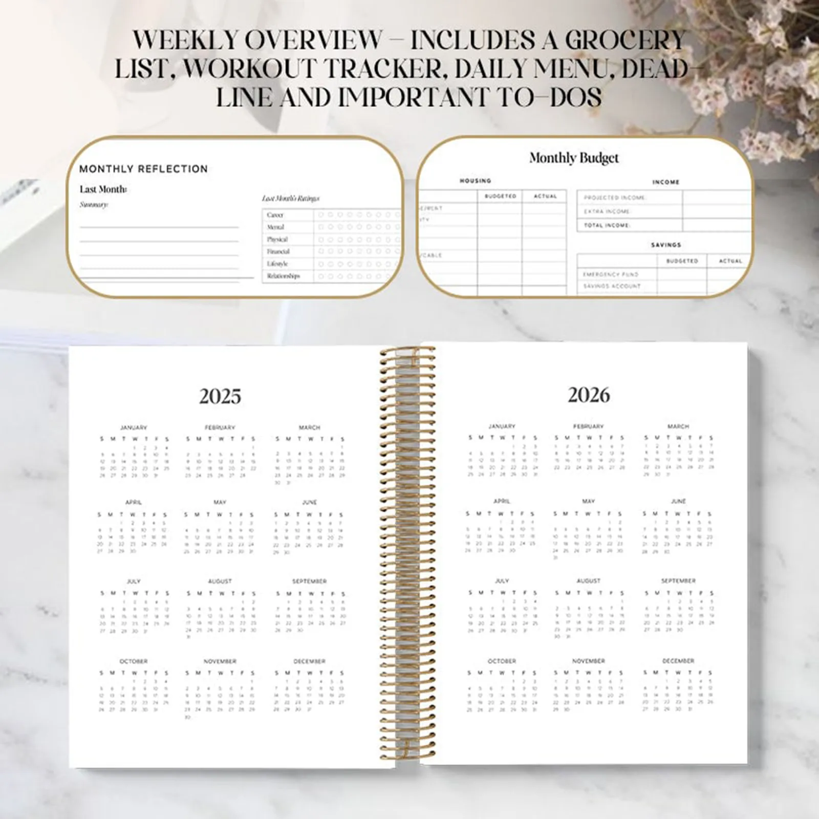 2025 Daily Planner Notebook Daily Weekly Plan Journal Personal Diary Calendar Time Management Goals Setting Schedule