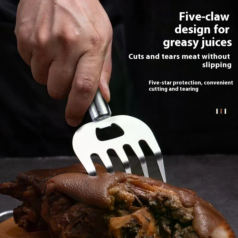 مخالب تقطيع من الفولاذ المقاوم للصدأ، شوكة تقطيع الطعام المريحة، أدوات مطبخ معزولة، تقطيع الدجاج ولحم البقر بسهولة للشوي