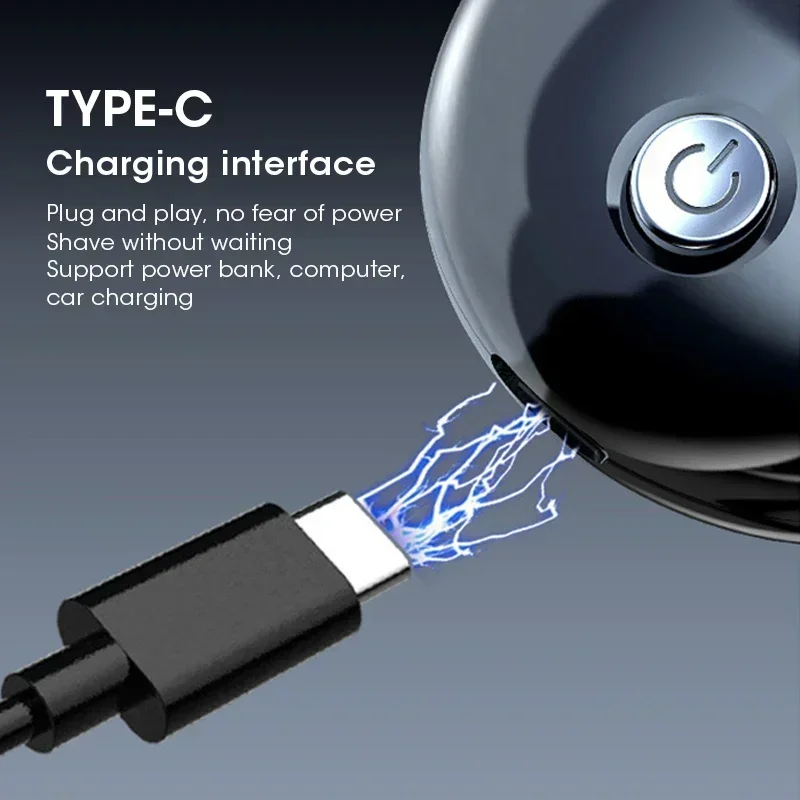 ماكينة حلاقة رجالية MNI مطورة لعام 2025 - IPX7 USB-C شحن سريع، ماكينة حلاقة رطبة وجافة 9000 دورة في الدقيقة للرجال ماكينة حلاقة خلفية