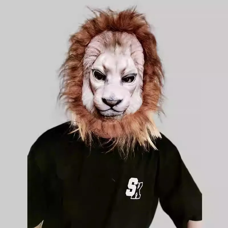 성인 및 어린이용 사파리 동물 얼굴 가면 코스프레 털복숭이 호랑이 사자 가면 무도회 테마 카니발 파티 장식 마디 그라스 마스크