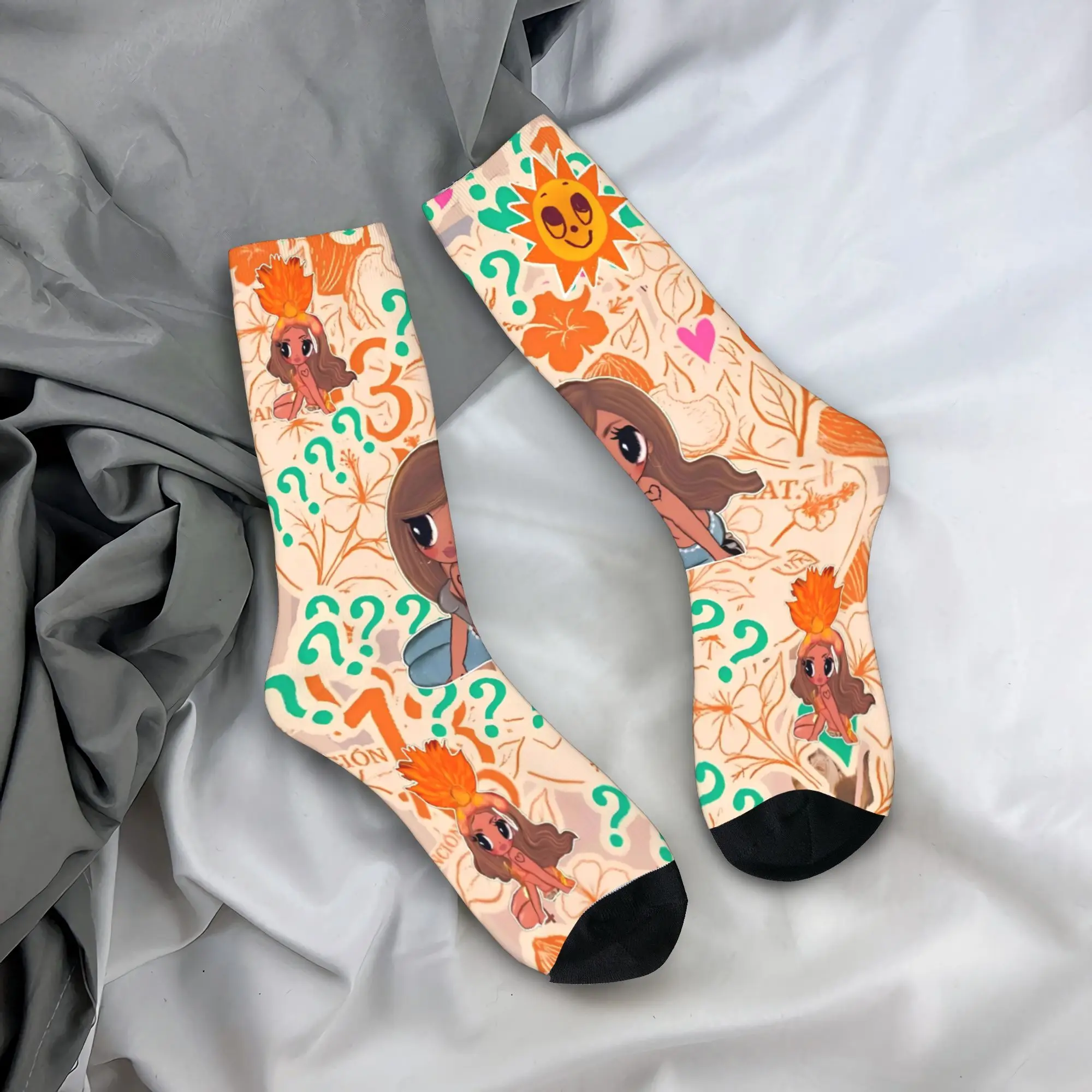 

Взрослые мужские носки KAROL G Tropicoqueta, зимние теплые мягкие носки в стиле ретро, нескользящие носки для бега с графикой