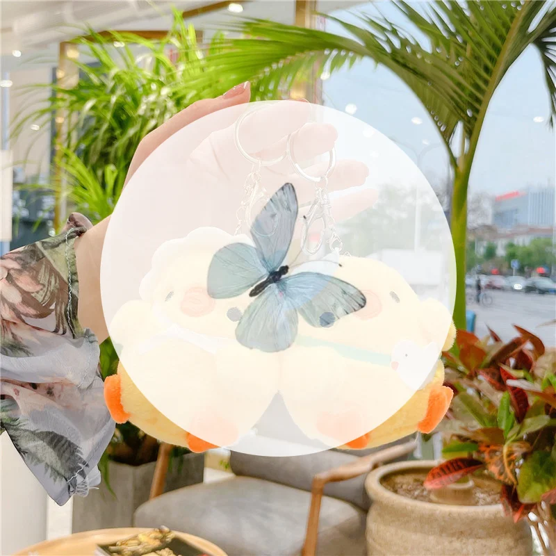 Lindo pequeño bolso de pollo amarillo colgante muñeco de peluche Netred Chick llavero regalo