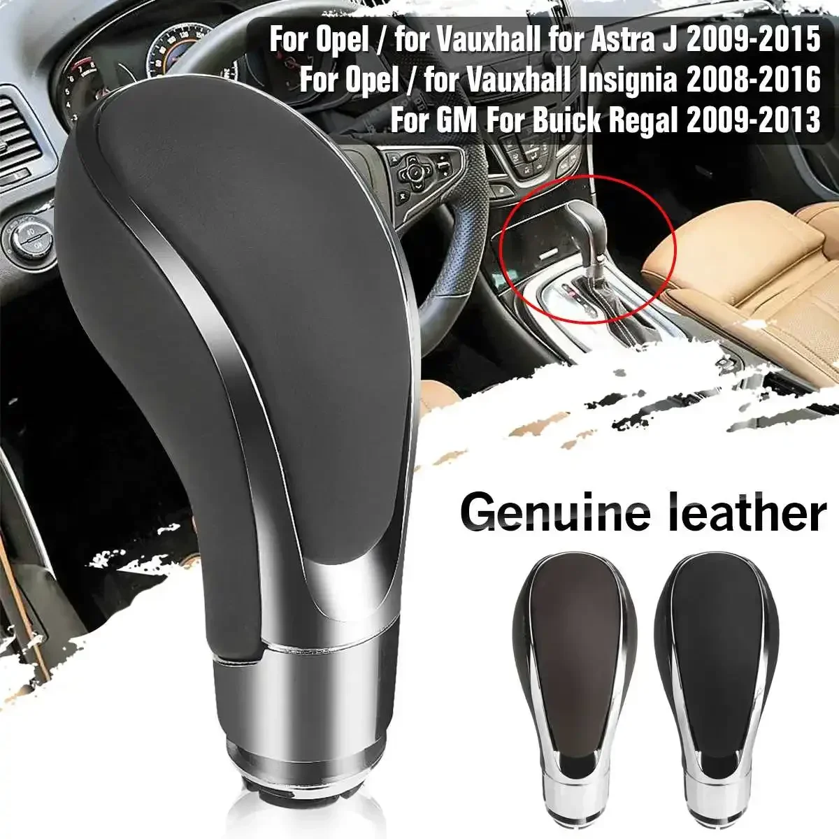 

Genuine Leather Gear Shift Knob 1pc For Opel/Vauxhall Insignia Astra J For GM/Buick Regal Gear Shifter Handle Stick