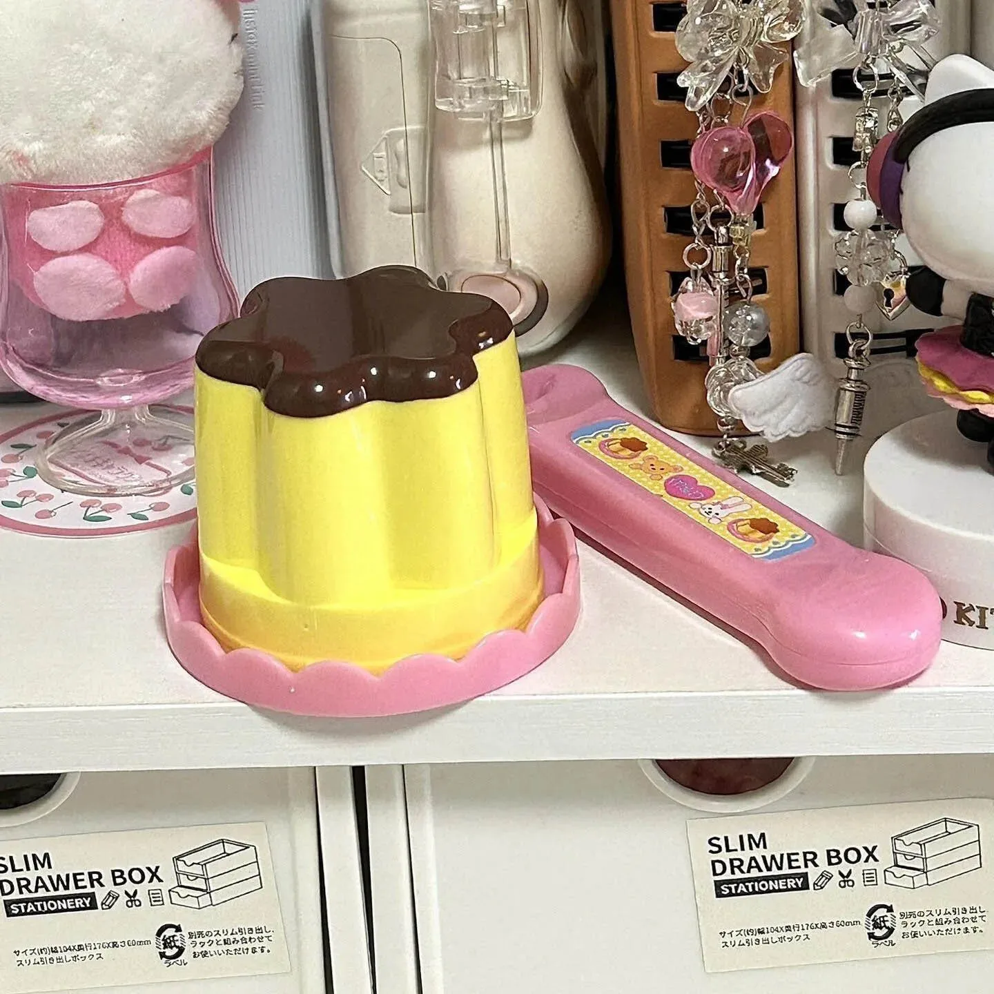 Japanse Leuke Pudding Jelly Poppenhuis Accessoires Simulatie Pudding Lepel Set Kinderen Speelhuis Voeden Speelgoed