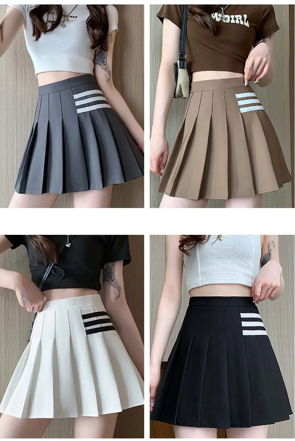 

Плиссированная юбка с эластичным поясом для девочек, юбка в консервативном стиле, повседневная летняя модная милая черная женская юбка для колледжа JK