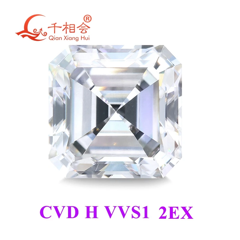 Lab Grown Diamond Asscher Shape F/H White Color VVS1 Clarity CVD Process 0.99CT to 3CT GEMID Certified Loose Stone