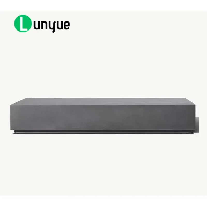 Modern Rectangular Aluminum Platform Coffee Table Powder Coated Metal Outdoor Patio Furniture All Weather Resistant Luxury