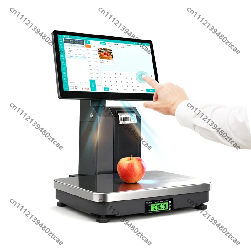 

Touch Screen POS Weighing Scale With Label Printer Intelligent Pricing Scale For Supermarket Seafood Snack Retail Shop