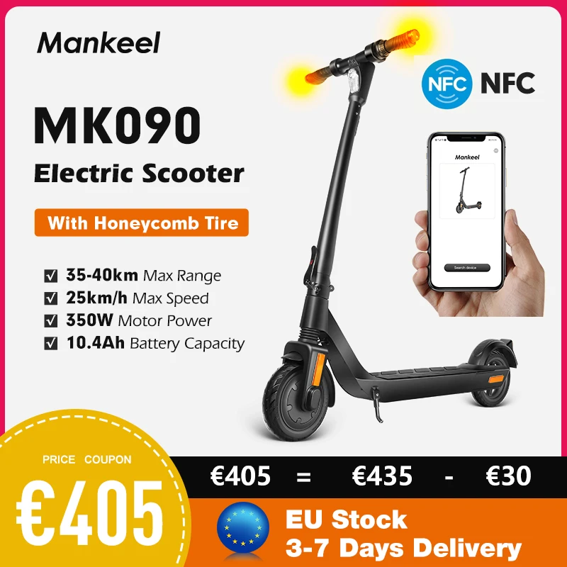 Mankeel MK090 350W Electric Scooter 25km/h 16mph 10.4Ah Foldable APP Smart Adult Scooter E-Scooter