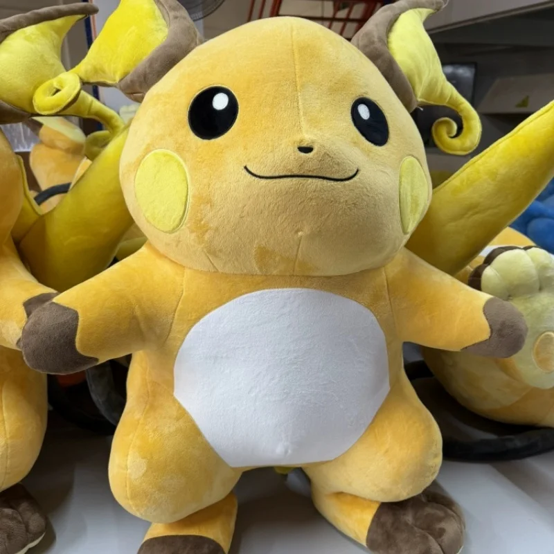 Pokémon Raichu Plush Toy 80Cm Large Size Anime Pet Soft Stuffed Doll Home Decoration Collectible For Anime Fans