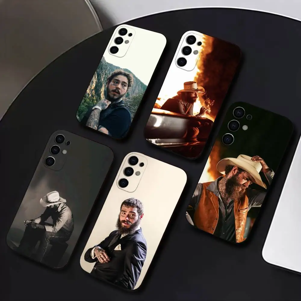 

Silicone Soft Phone Case P-Post Singer M-Malone For Samsung S25 S24 S21 S22 S23 S30 Ultra S20 plus Fe Lite - Protective Cover