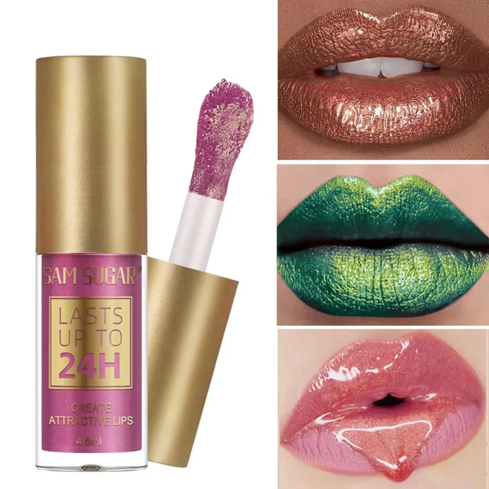 6-kleuren glitter lipglazuur waterdichte diamant glans lipgloss sprankelende vloeibare lippenstift langdurige lipmake-up voor vrouwen