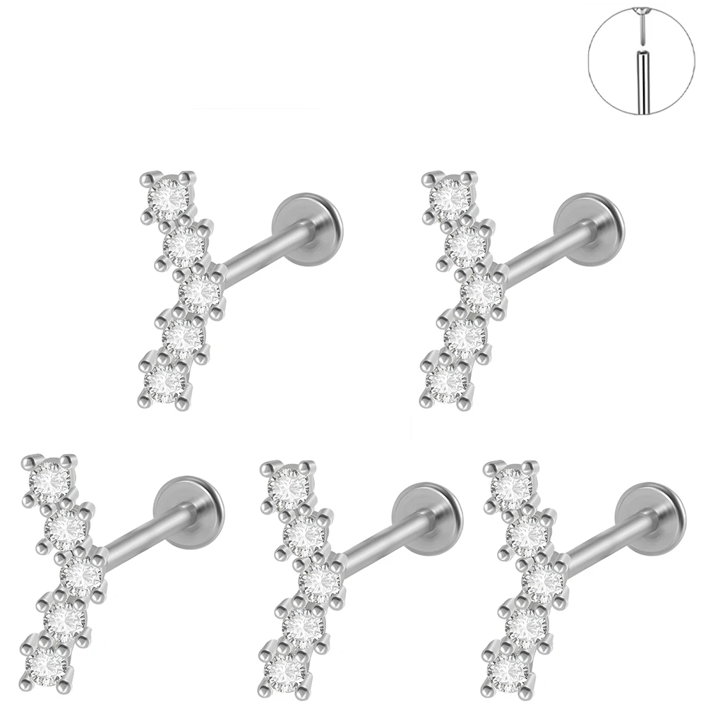 Surgical Steel Marquise CZ Leaf Shaped Stud Earring