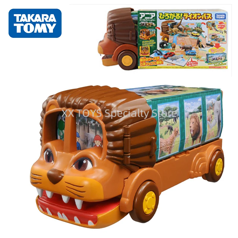 

Takara Tomy Ania Animal Adventrure Spread Lion Bus Scene Set Toys Lion Bus Storage Model Car Children's Birthday Gifts Toys