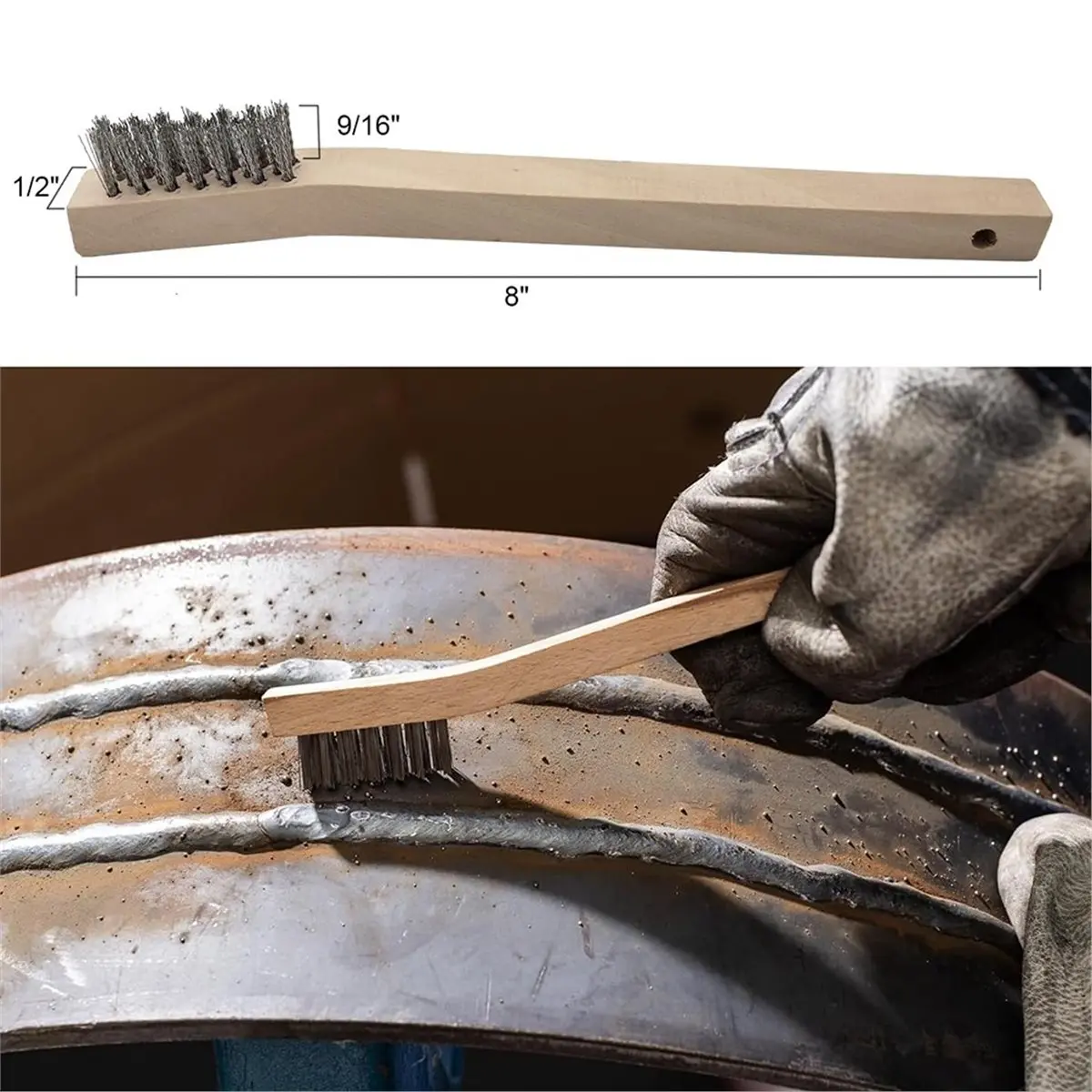 Welding Chipping Hammer and Wire Brush Set,10.5