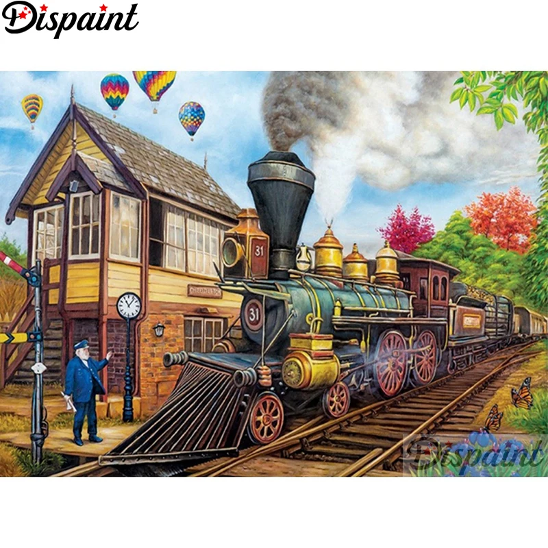 

Dispaint полная квадратная/круглая дрель 5D DIY алмазная живопись "Деревенный дом пейзаж" 3D вышивка крестиком домашний декор подарок A21389