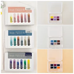 Japan KUSAKABE 6 Colors 0.5ML Artist Mineral Precipitation Color Watercolor Pigment Packed Single Pigment Nail Art Art Supplies