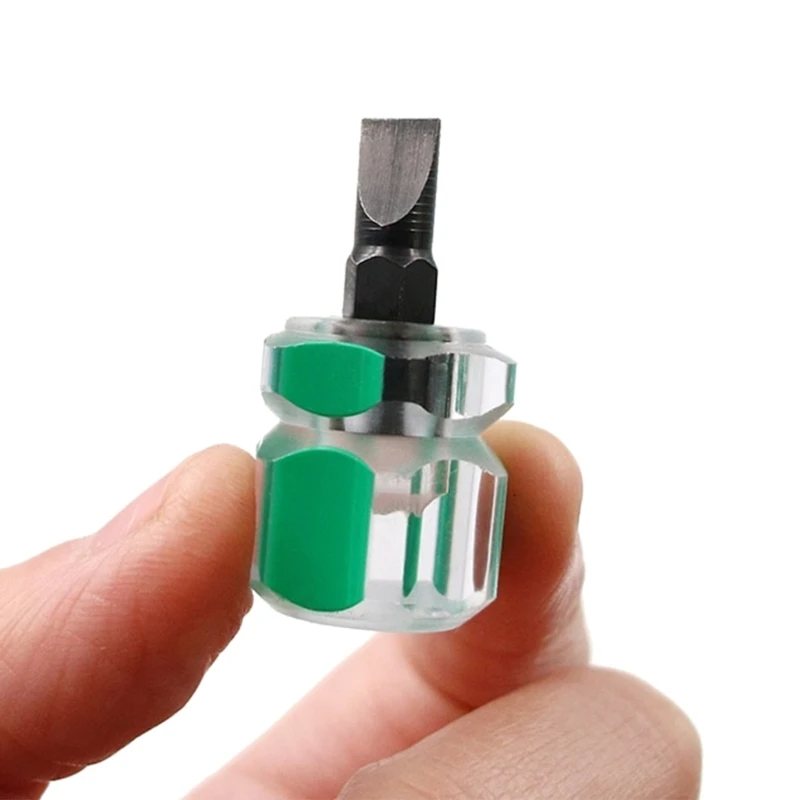 Cabeça rabanete chave fenda mini pequeno portátil alça transparente reparação ferramentas manuais máquina costura chave