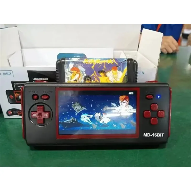 HG-943 4.3'' MD 16BIT HD TV handheld game Retro game console arcade console 2player wireless have118games support game card