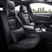 New 5D Contoured Full Coverage Full Leather Universal 5-Seater Car Seat Covers Premium Comfort Durable Auto Interior Accessories