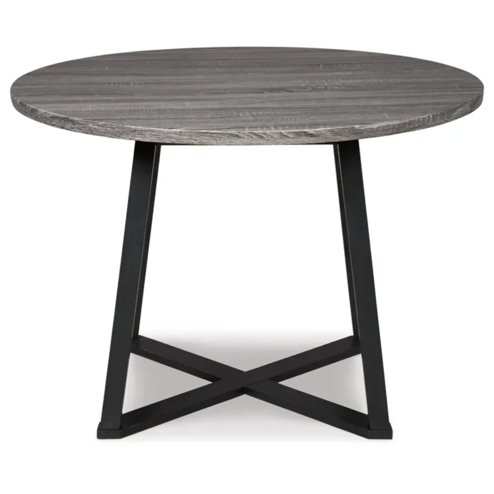 Centiar Mid Century Round Dining Room Table with Metal Legs, Gray & Black marble dinning table  dining table  muebles