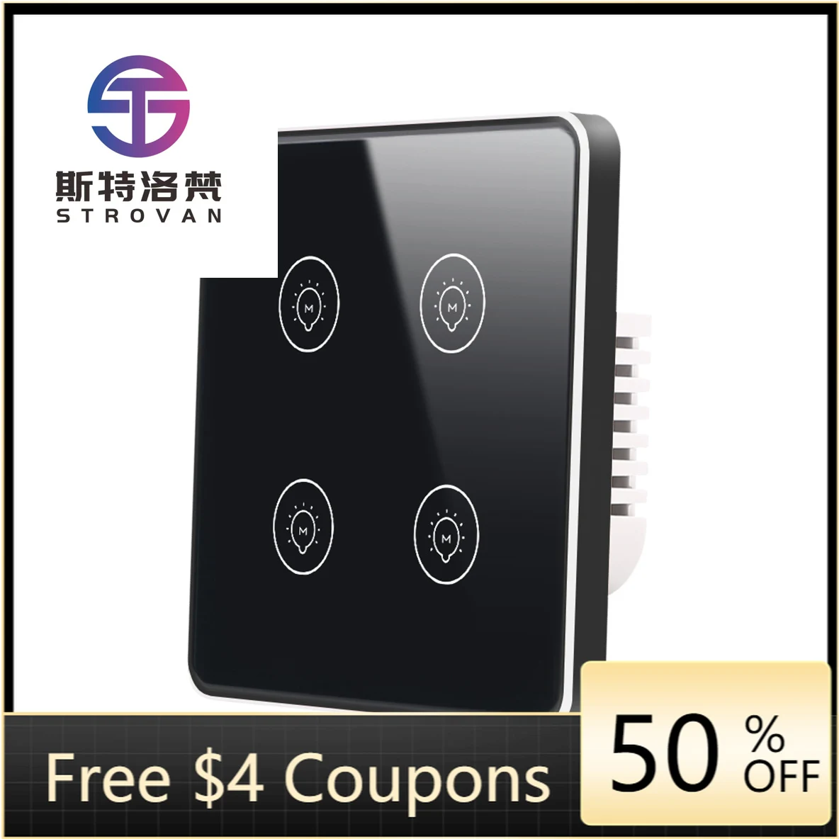 

STLF Tuya Wall Touch Smart Home Switch Wifi Control Glass Panel Light Switch Voice Control Light Eu Switch