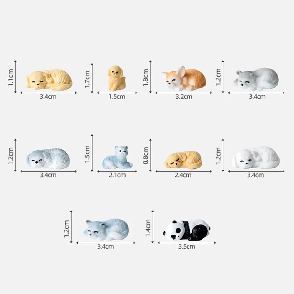 تمثال جرو كرتوني لطيف جديد حرف يدوية زينة سيارة تمثال حيوانات صغير ديكور منزلي من الراتينج تماثيل كلاب صغيرة - 6