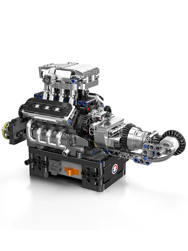Mould King 10206 Zestaw Klocków Technicznych Silnika V8 do Samochodu Sportowego z Napędem, Prezent na Boże Narodzenie dla Dzieci — 2