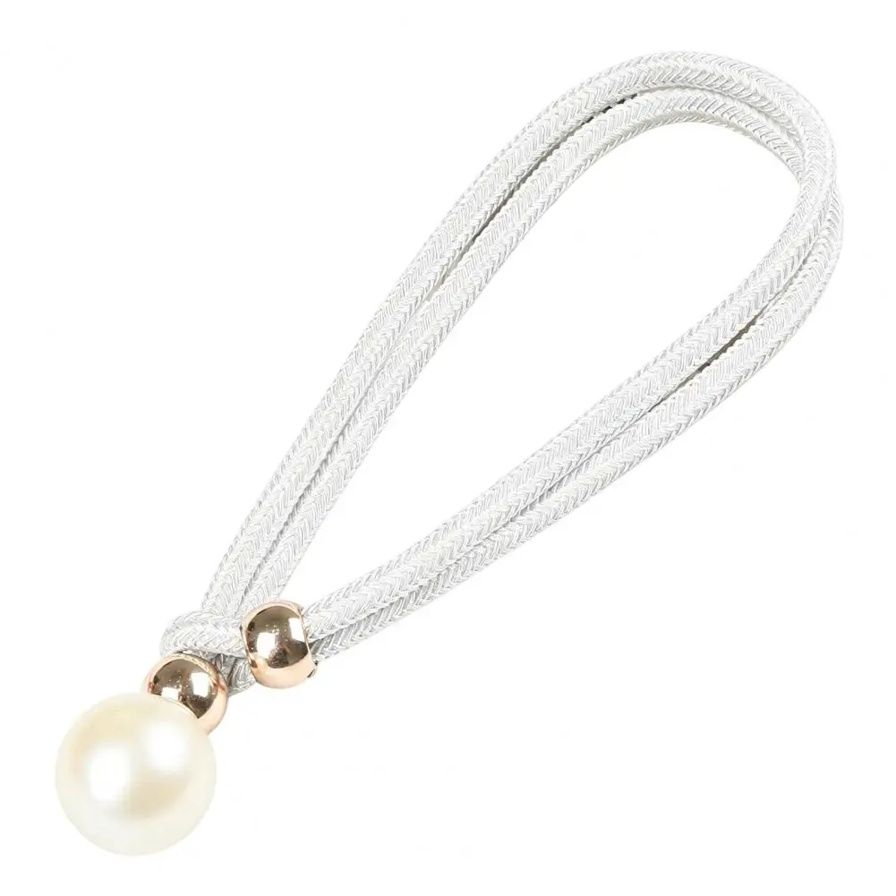 Curtain Ties Fixed Curtain Buckles Durable No-drill Curtain Tiebacks Adjustable Pull-out Buckle Holdbacks Pearl Decor for Room