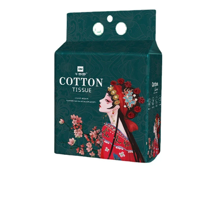 مناشف وجه سميكة من القطن الخالص يمكن التخلص منها، نوع درج معلق، مناشف ناعمة لتنظيف الوجه، حجم الاقتصاد العائلي