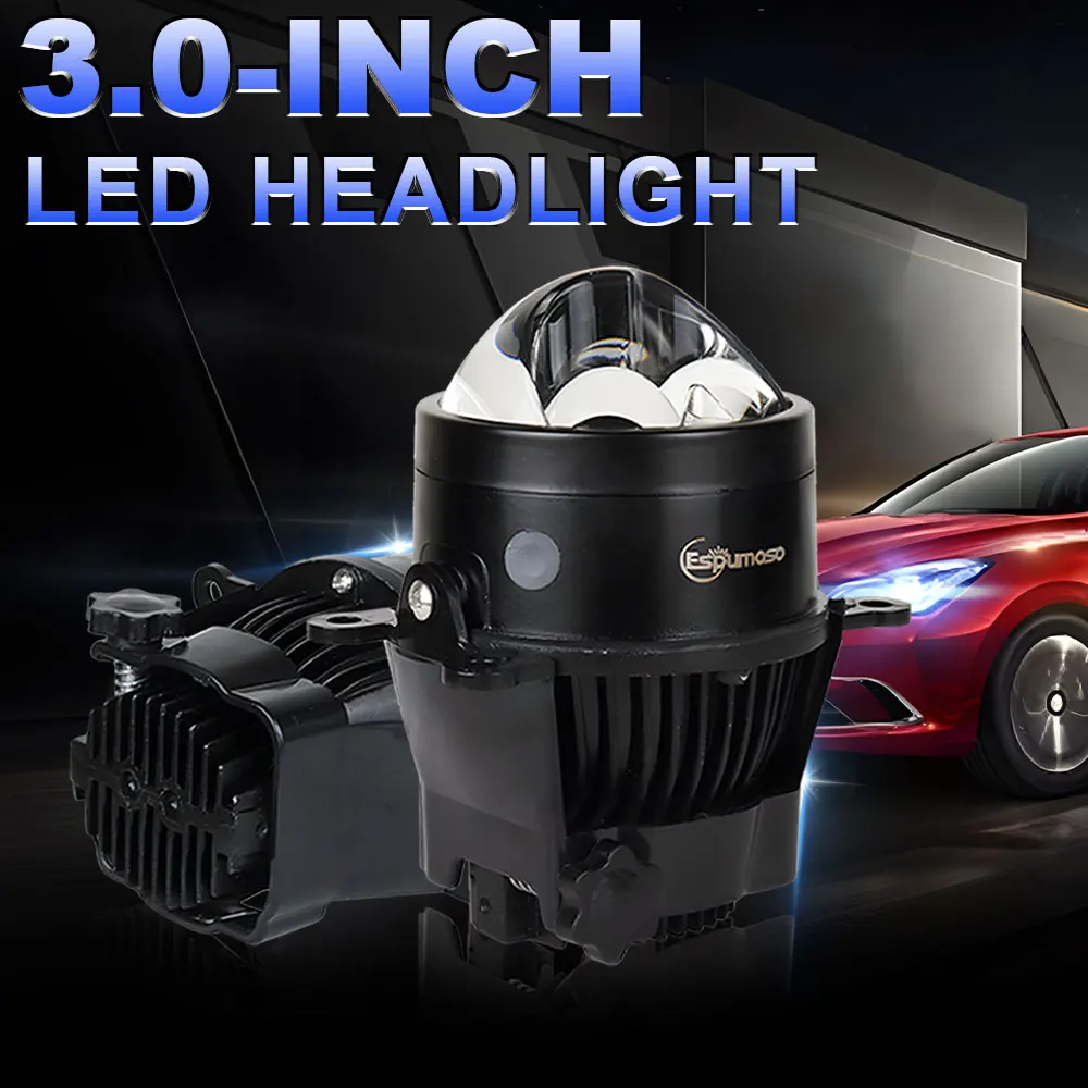 3.0 Inch Hyperboloid Laser Projector Lenses Bi LED Fog Light Lens for Ford Focus MK2 MK3 Fiesta Explorer Fusion Ranger Transit