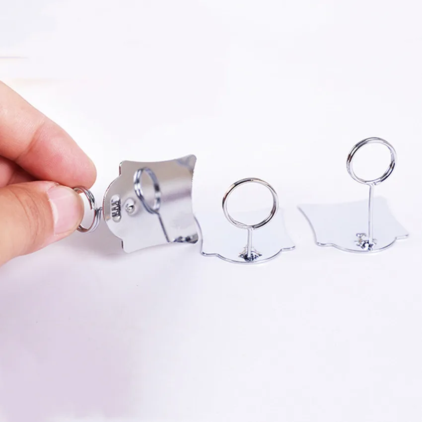 100pcs Mini POP Metal Price Sale Label Tag Paper Sign Card Display Clips Stand Holders Retail Bread Shop Promotions