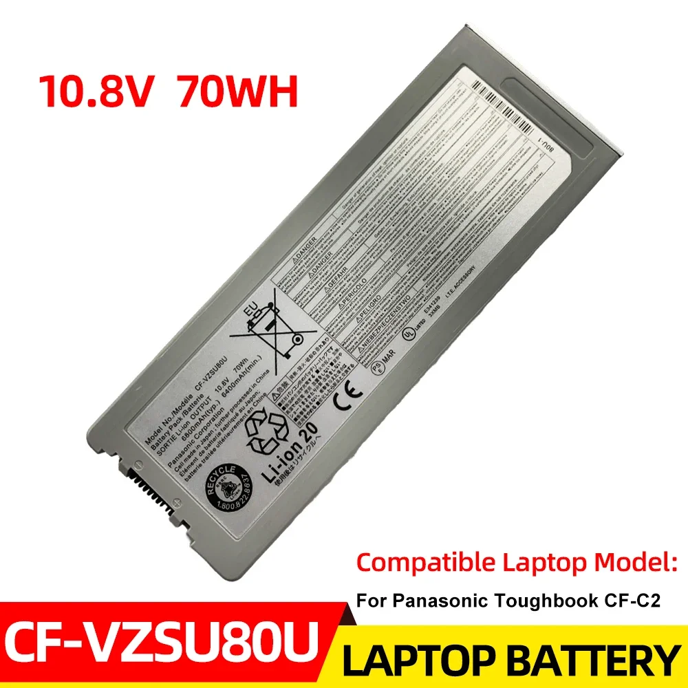 

New Laptop Battery CF-VZSU80U CF-VZSU82U CF-VZSU83U For Panasonic Toughbook CF-C2 10.8V 70Wh