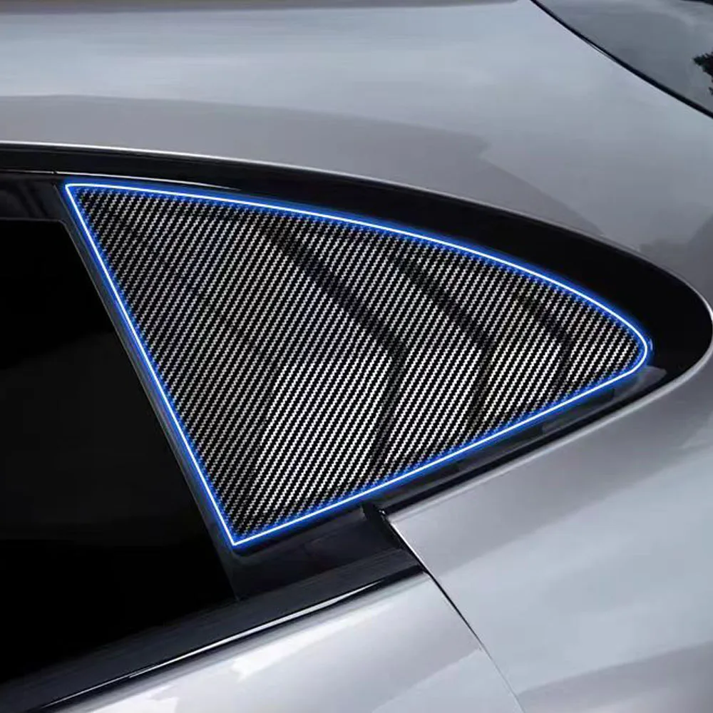 

Подходит для Xiaomi YU7 2025, задняя треугольная декоративная рамка из углеродного волокна, узор 2025, аксессуары для модификации салона автомобиля