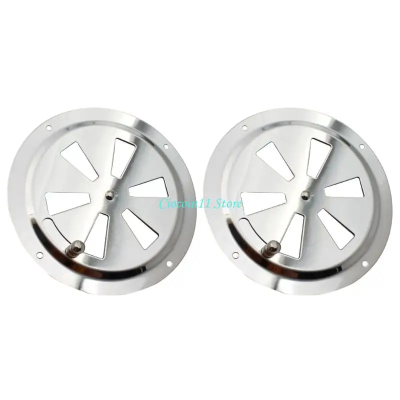 Y1UB Polished 5Inch Or 6Inch Round Louvered Air Vent Stainless Steel Boat Vent Panel With Easy Open Close Handle