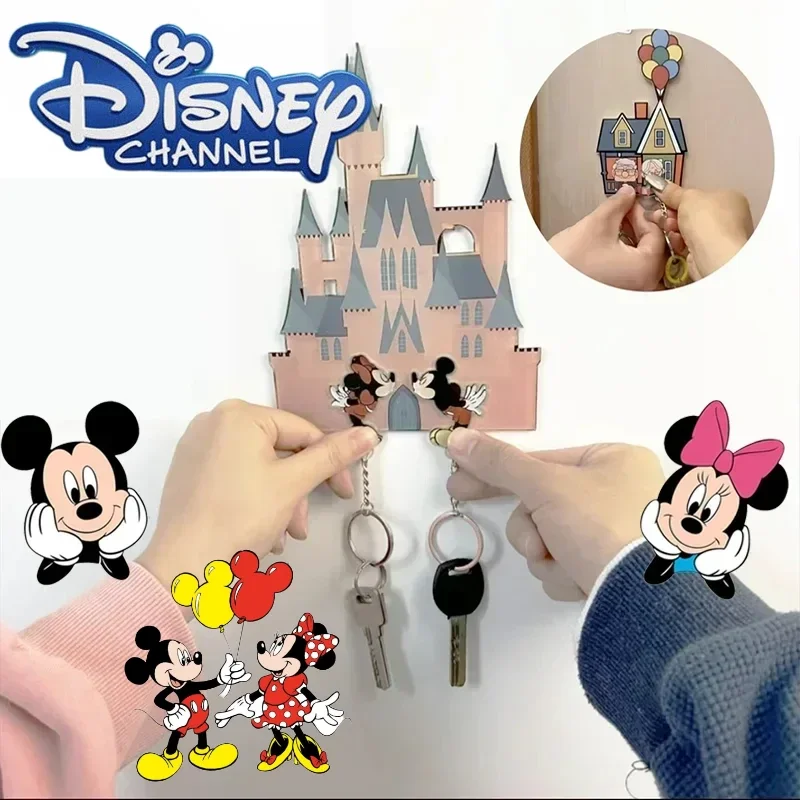 MINISO Acrylic Keychain Mickey Mouse Holder Cartoon Refrigerator Entry Door Decoration Key Pendant Key Loss Prevention Hanger