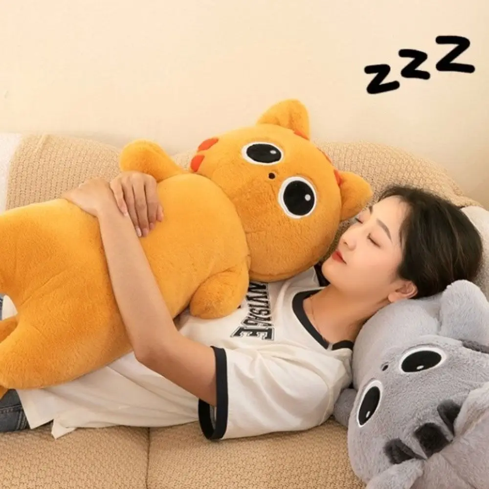 

Cute Cartoon Black Siamese Cat Simulation PP Cotton Animal Bolster Pillow Soft Kawaii Long Giant Cats Christmas