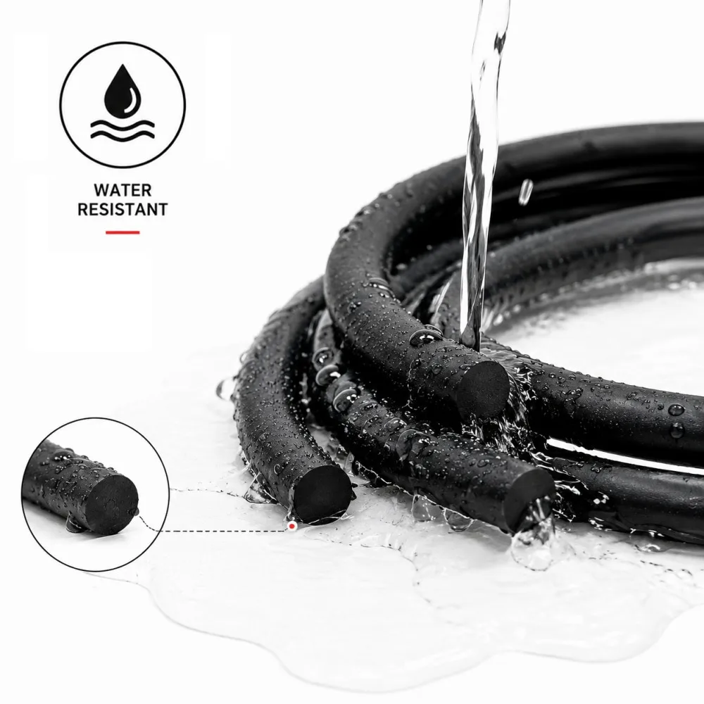 Solid Black NBR Round Seal Strip, Dia 0.8-10mm High Temperature Oil & Corrosion Resistant Nitrile Rubber Ring Seal 1/2/3/5/10M