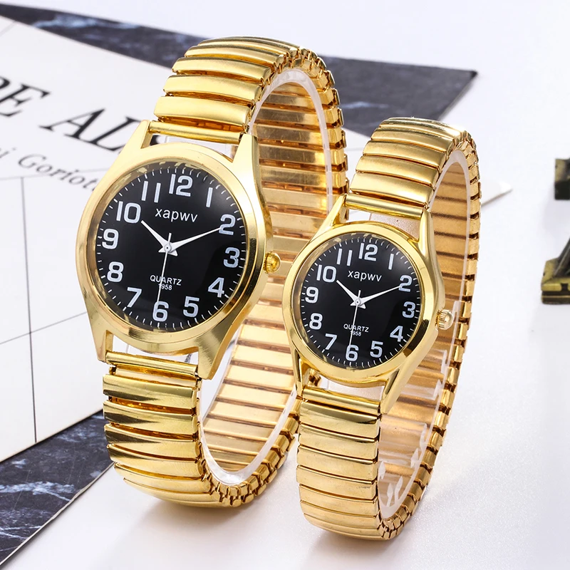 Large Dial Watch Men's Simple Women's Quartz Watch Fashion Casual Arabic Numeral Couple Watch Pair of Men and Women