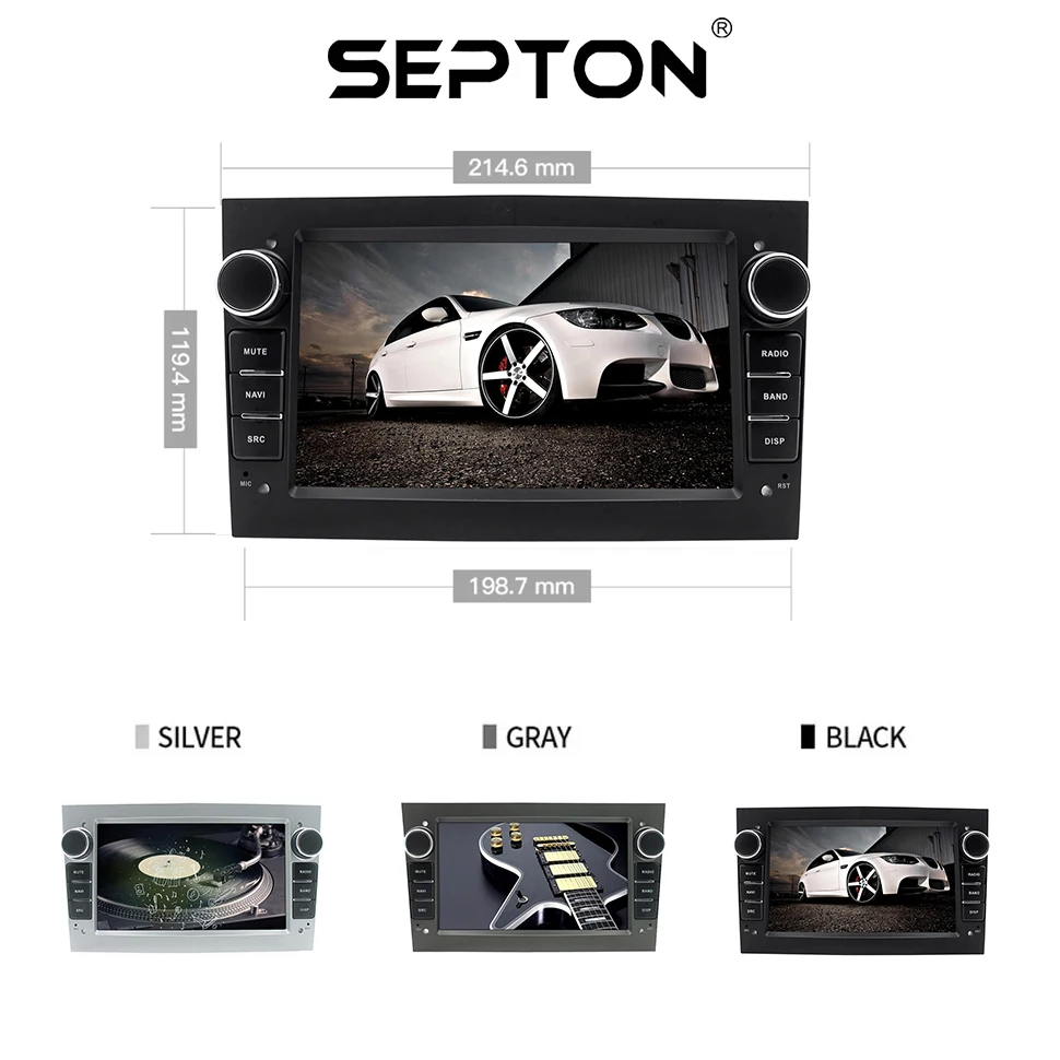 SEPTON Android12 Radio samochodowe CarPlay Uniwersalne do Opel Astra H J 2004 Vectra Vauxhall Antara Zafira Corsa C D Vivaro Meriva Veda