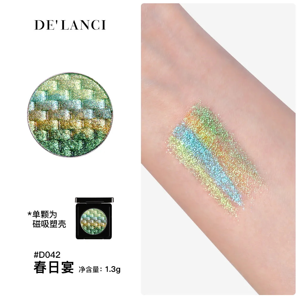 DE'LANCI Gradient Rainbow 6 Colors Eyeshadow Palette Custom Refillable Makeup Matte Shimmer Colorful DIY Eye Shadow Cosmetics