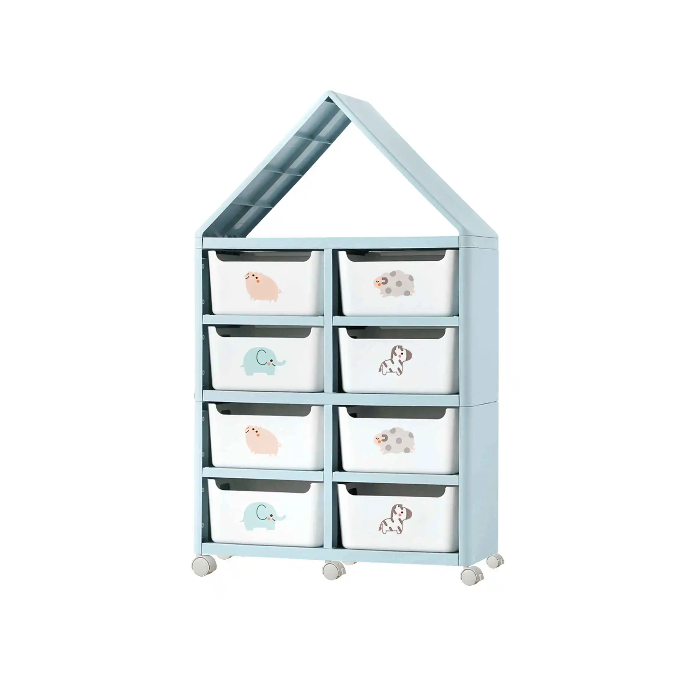 Large-capacity Car Shape Toy Bookshelf, Kids' Book Shelves Organizer, Children Storage Rack, Plastic Cabinets, 1 MOQ
