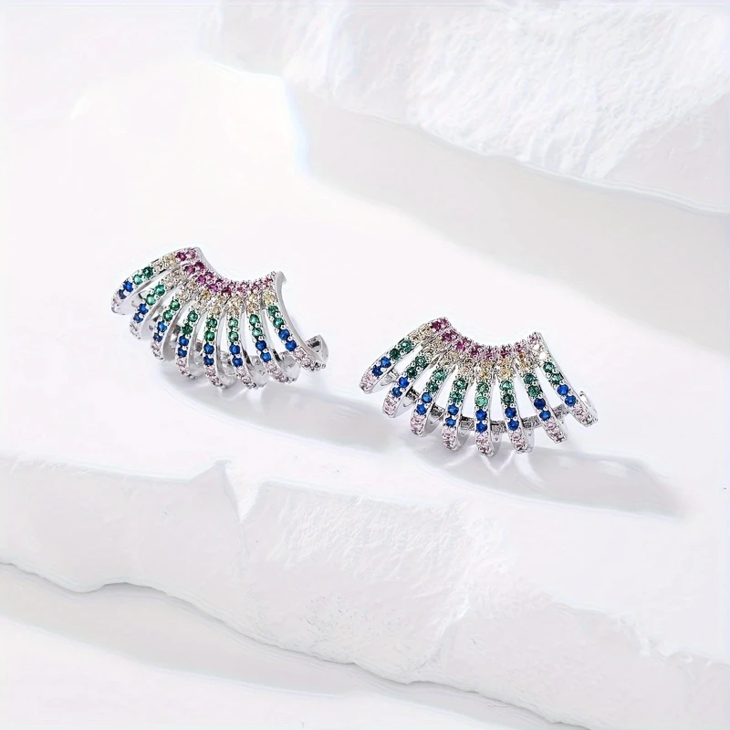 Europe and The United States Personality Color Irregular Earrings Ladies Fashion Light Luxury Temperament Banquet Jewelry Gifts