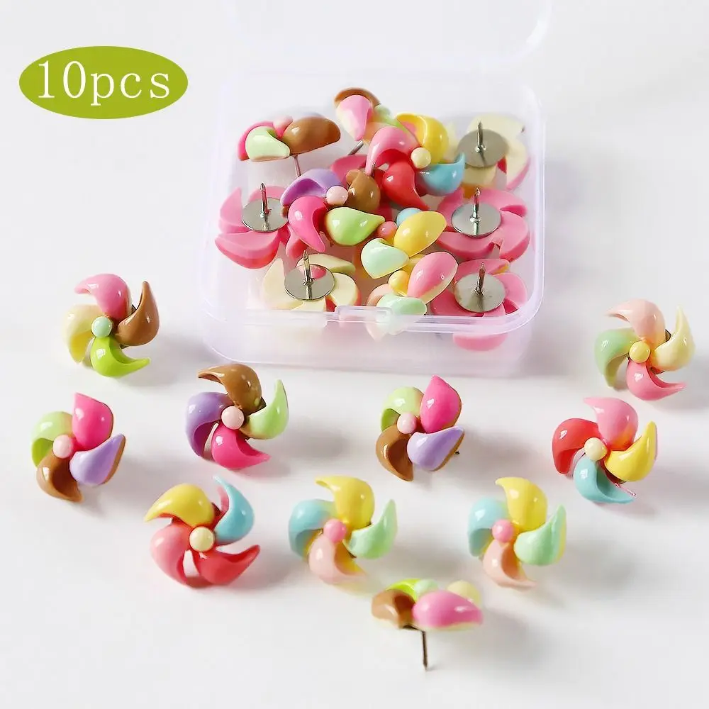 10/20/30 قطعة المحمولة الإبداعية طاحونة على شكل دبابيس الضغط DIY بها بنفسك قابلة لإعادة الاستخدام الملونة طاحونة دفع دبابيس مع صندوق ثلاثية الأبعاد الإبهام المسامير Corkboard